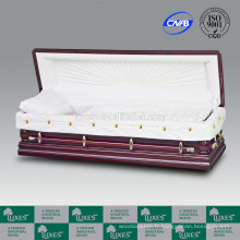 LUXES cercueils en ligne longévité-Lotus sculpté cercueil ouvert